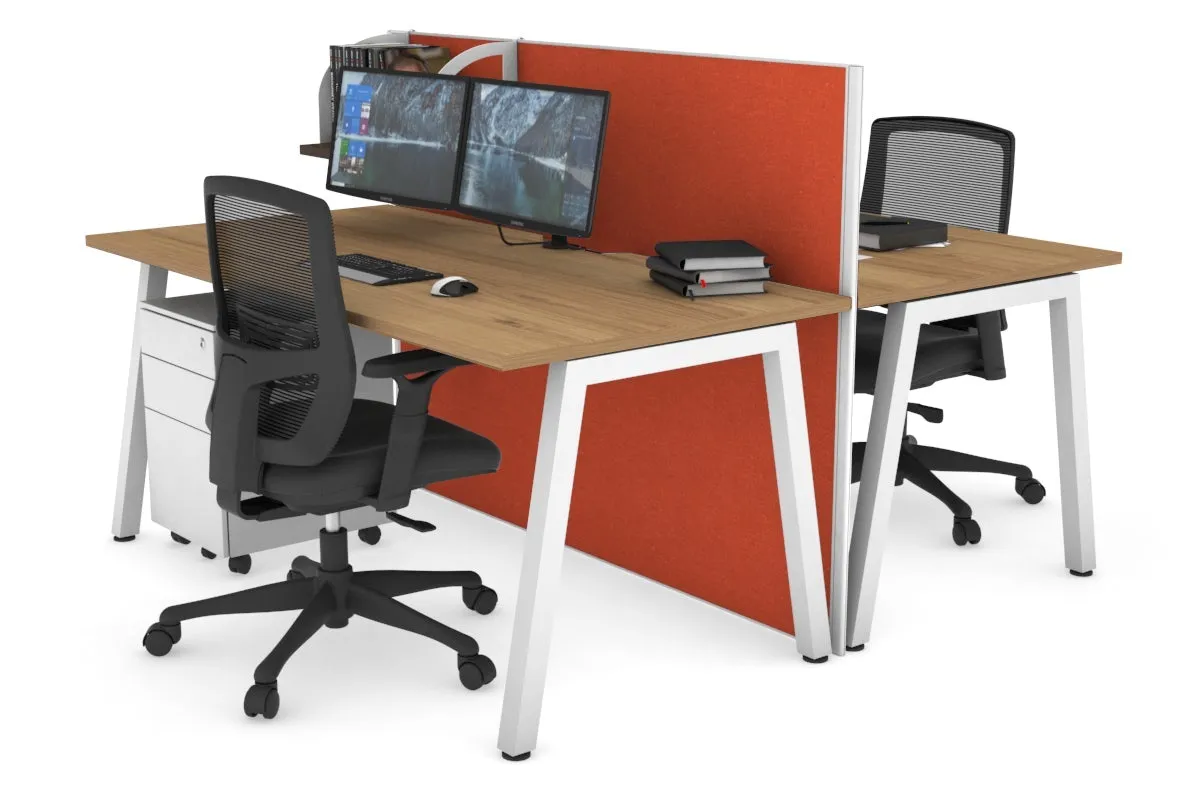 Horizon Quadro 2 Person Bench A Legs Office Workstation [1200L x 800W with Cable Scallop]