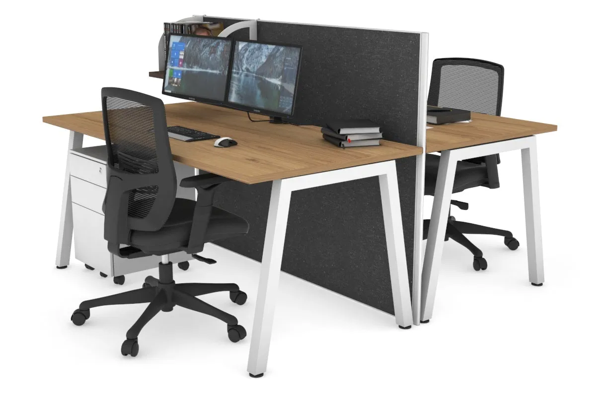 Horizon Quadro 2 Person Bench A Legs Office Workstation [1200L x 800W with Cable Scallop]