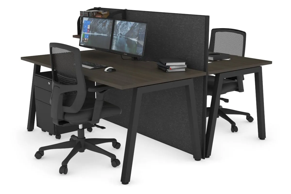 Horizon Quadro 2 Person Bench A Legs Office Workstation [1200L x 800W with Cable Scallop]