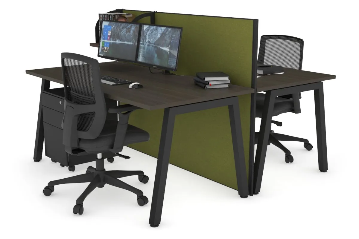 Horizon Quadro 2 Person Bench A Legs Office Workstation [1200L x 800W with Cable Scallop]