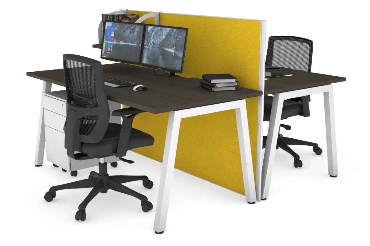 Horizon Quadro 2 Person Bench A Legs Office Workstation [1200L x 800W with Cable Scallop]