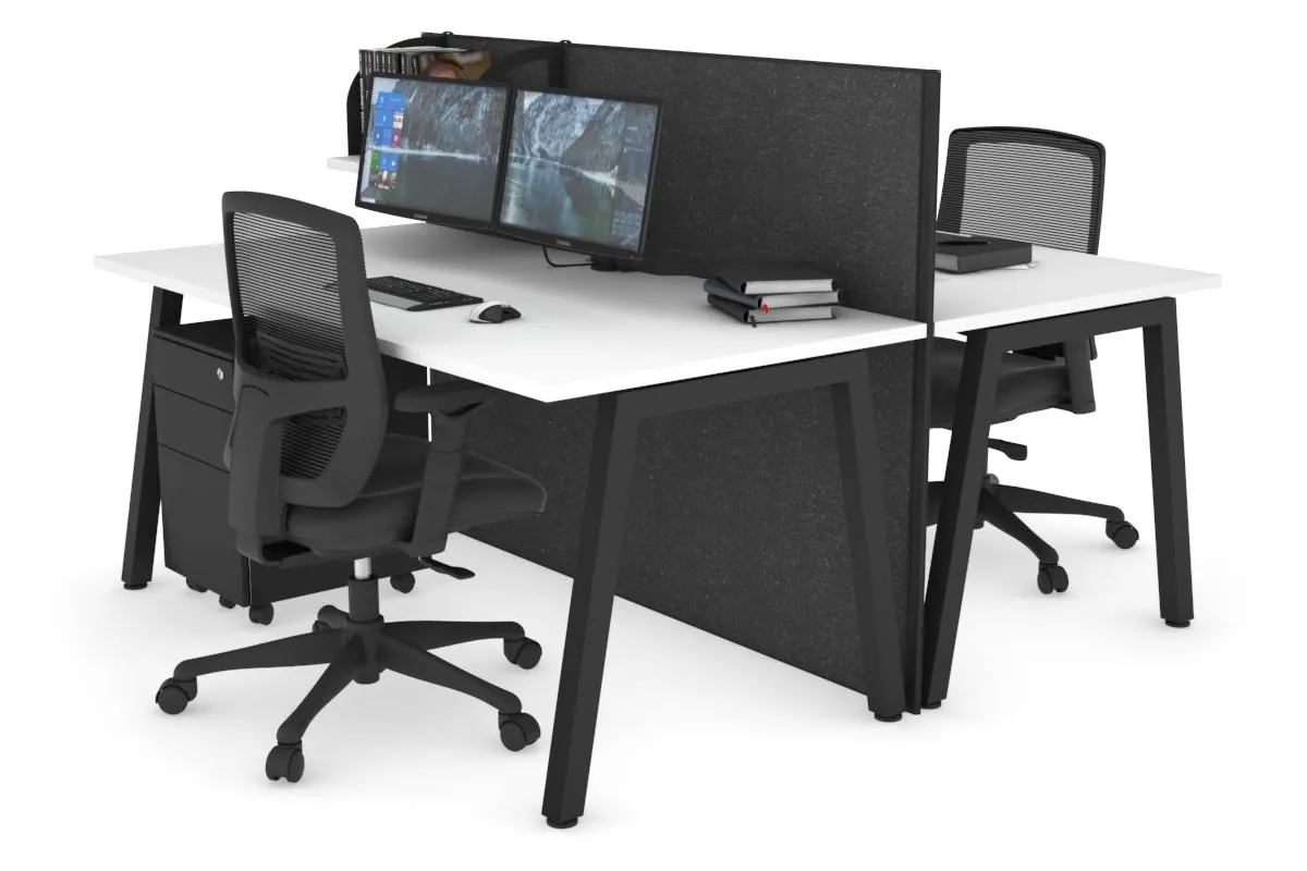 Horizon Quadro 2 Person Bench A Legs Office Workstation [1200L x 800W with Cable Scallop]