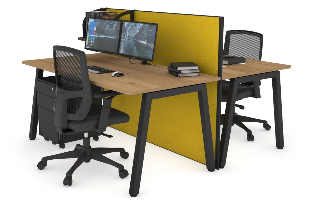 Horizon Quadro 2 Person Bench A Legs Office Workstation [1200L x 800W with Cable Scallop]
