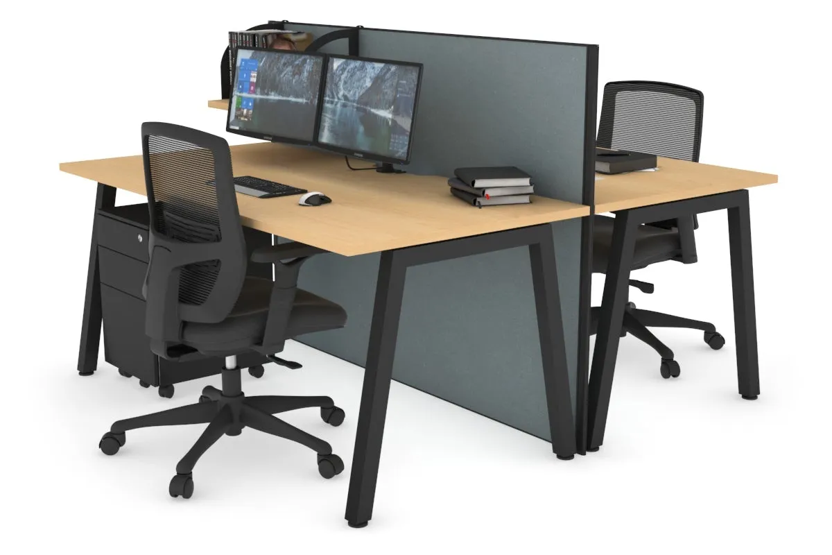 Horizon Quadro 2 Person Bench A Legs Office Workstation [1200L x 800W with Cable Scallop]