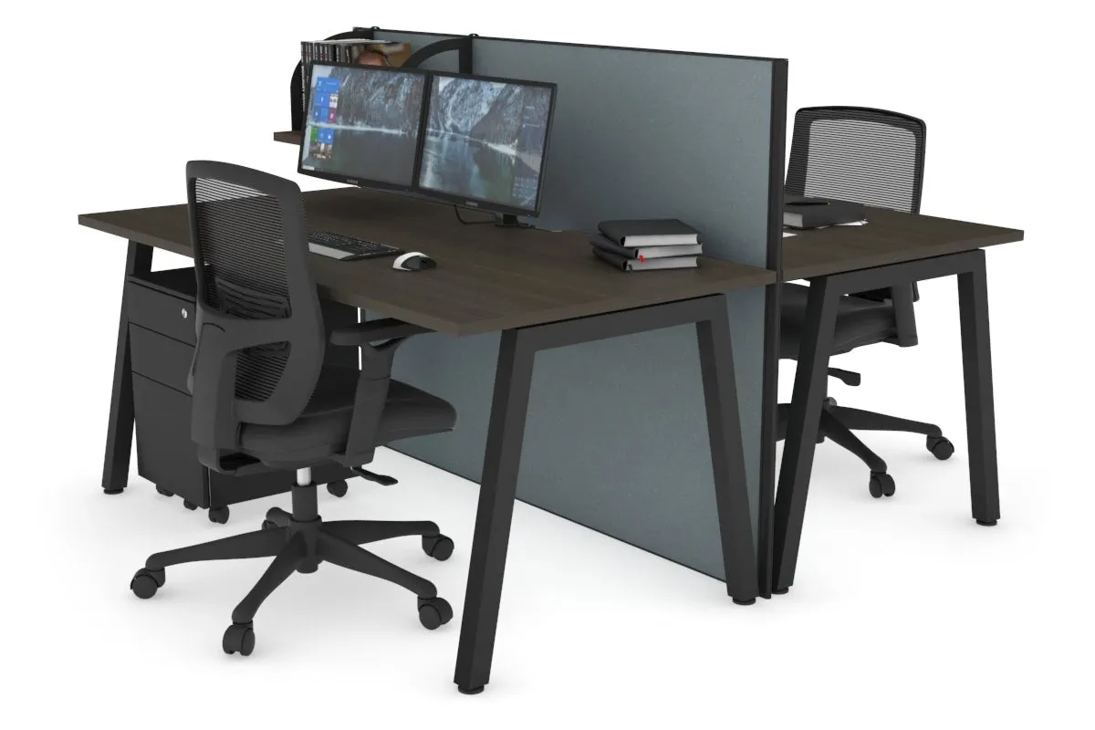 Horizon Quadro 2 Person Bench A Legs Office Workstation [1200L x 800W with Cable Scallop]