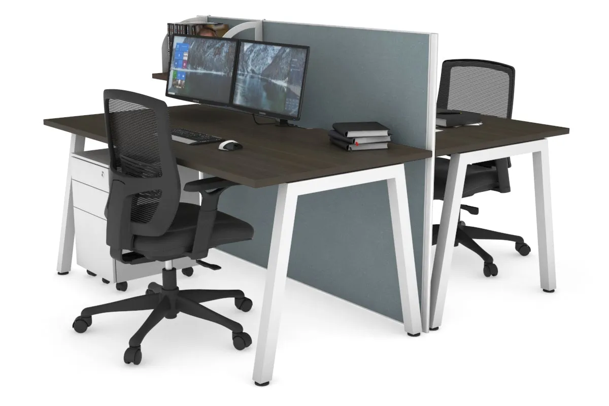 Horizon Quadro 2 Person Bench A Legs Office Workstation [1200L x 800W with Cable Scallop]