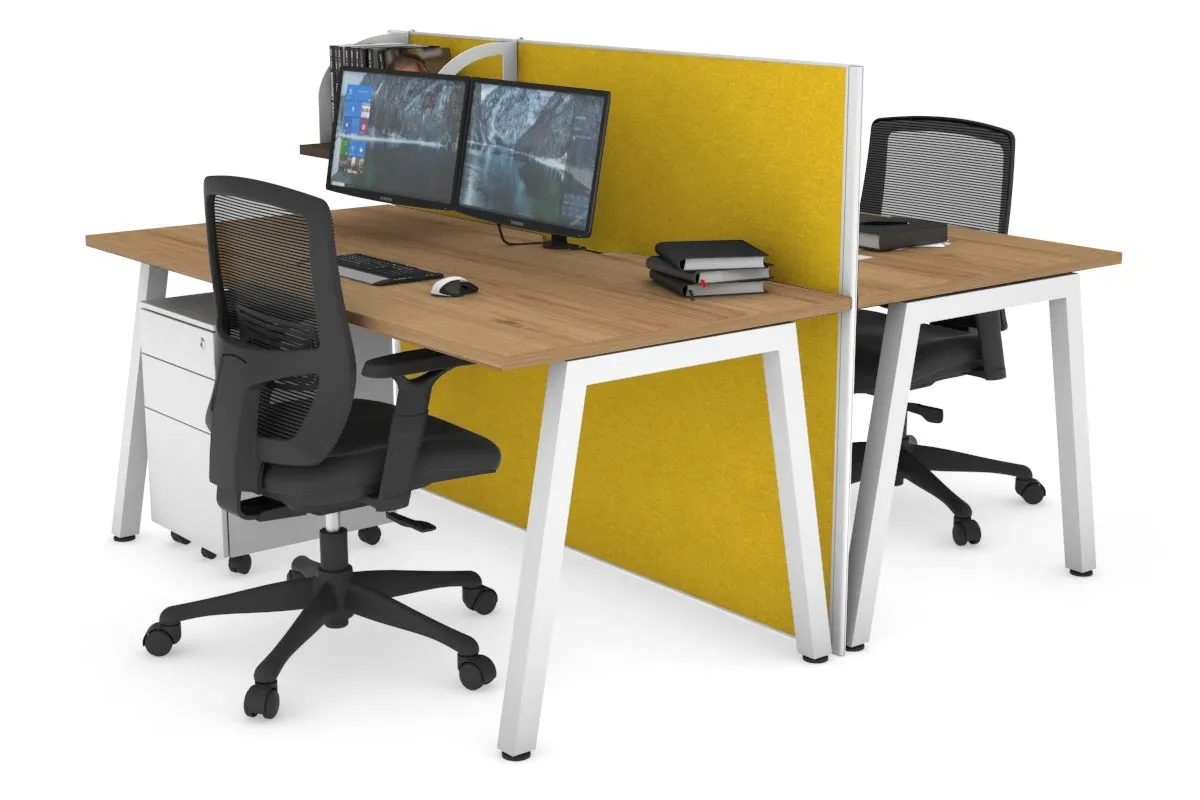Horizon Quadro 2 Person Bench A Legs Office Workstation [1200L x 800W with Cable Scallop]