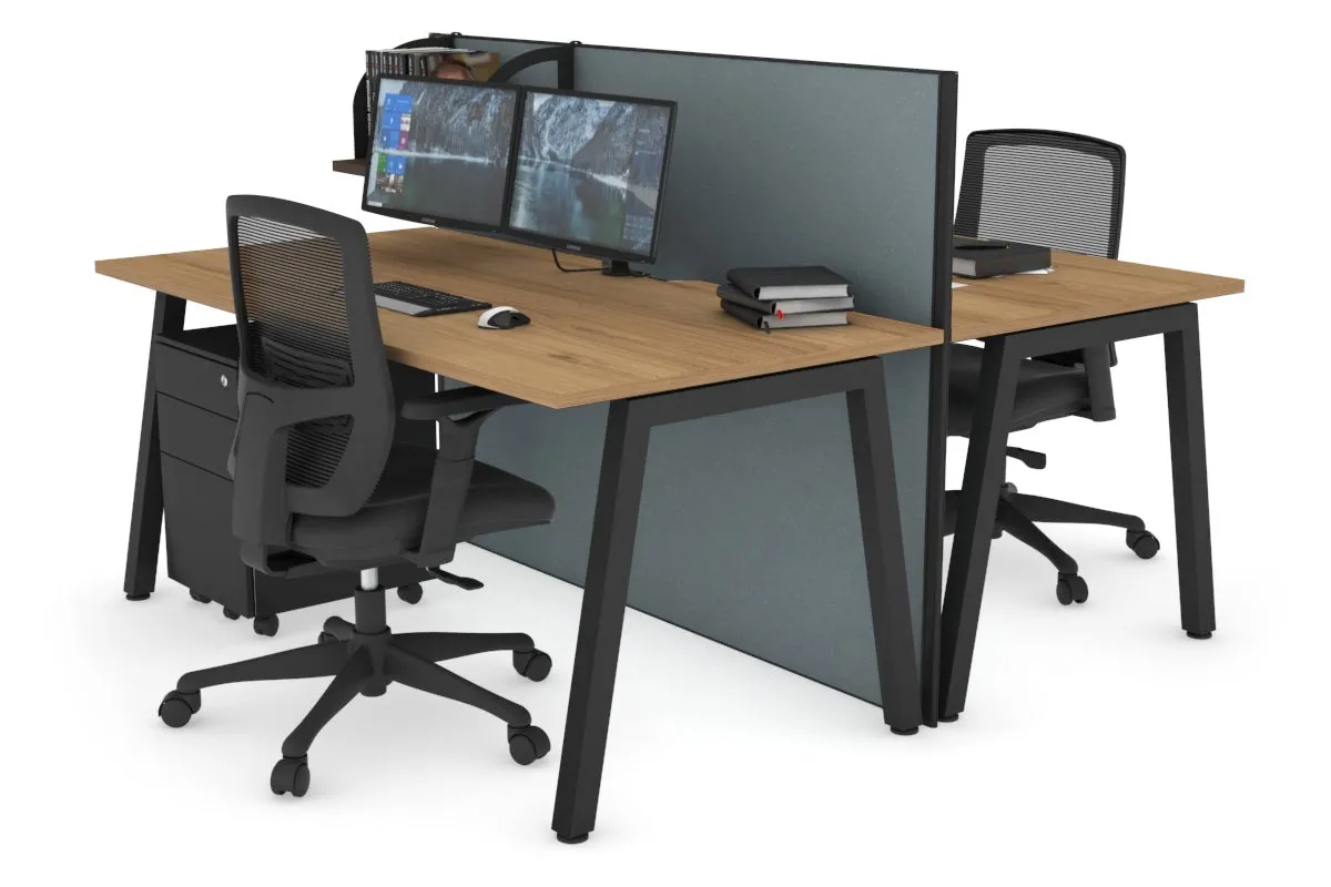 Horizon Quadro 2 Person Bench A Legs Office Workstation [1200L x 800W with Cable Scallop]