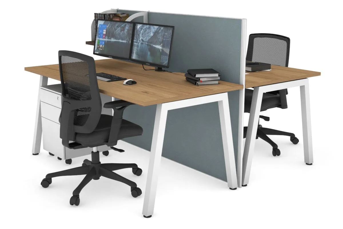 Horizon Quadro 2 Person Bench A Legs Office Workstation [1200L x 800W with Cable Scallop]