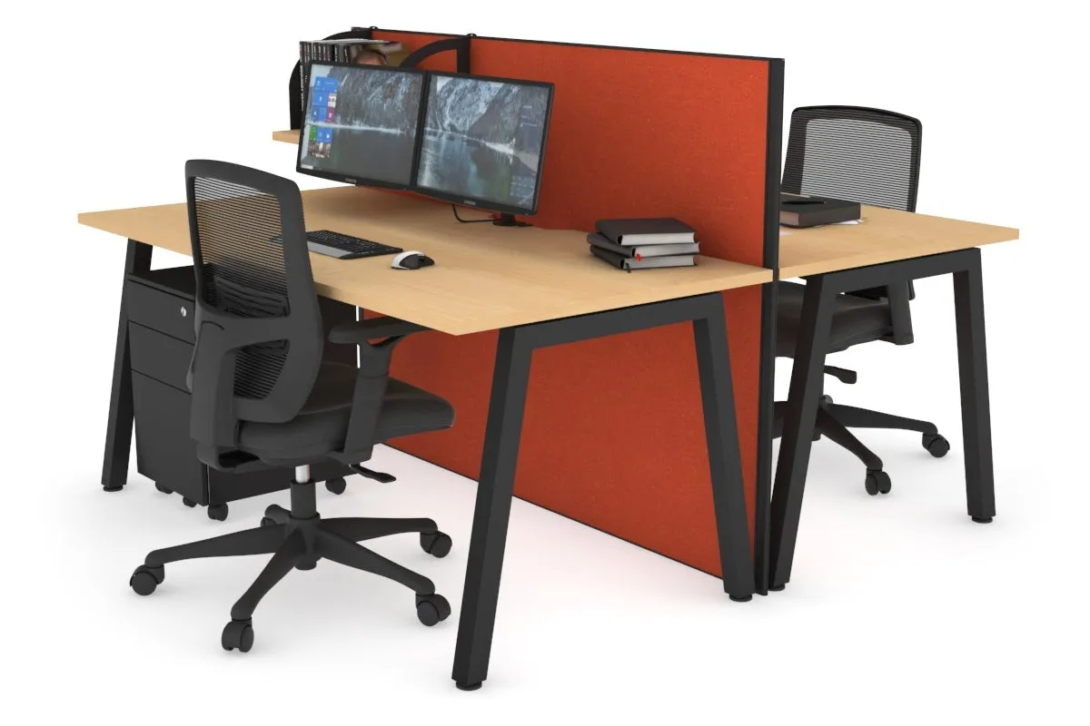 Horizon Quadro 2 Person Bench A Legs Office Workstation [1200L x 800W with Cable Scallop]