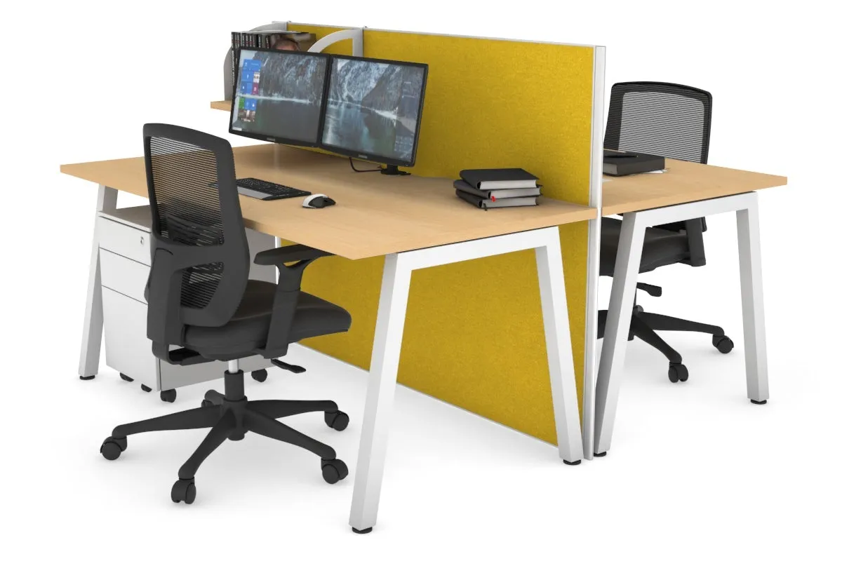 Horizon Quadro 2 Person Bench A Legs Office Workstation [1200L x 800W with Cable Scallop]
