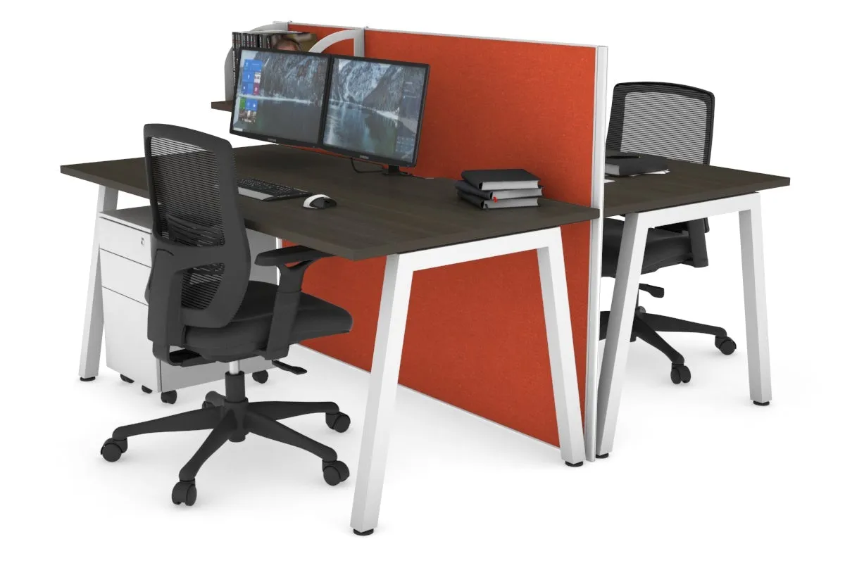 Horizon Quadro 2 Person Bench A Legs Office Workstation [1200L x 800W with Cable Scallop]