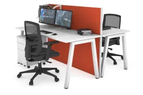 Horizon Quadro 2 Person Bench A Legs Office Workstation [1400L x 700W]