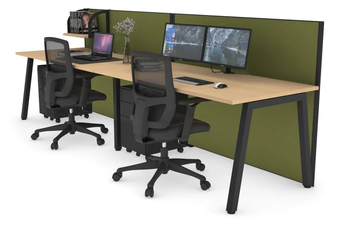 Horizon Quadro 2 Person Run A Legs Office Workstation [1400L x 800W with Cable Scallop]