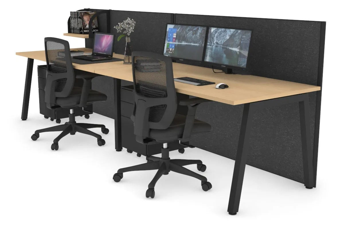 Horizon Quadro 2 Person Run A Legs Office Workstation [1400L x 800W with Cable Scallop]