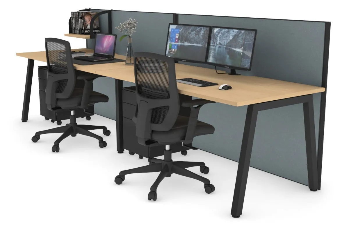 Horizon Quadro 2 Person Run A Legs Office Workstation [1400L x 800W with Cable Scallop]