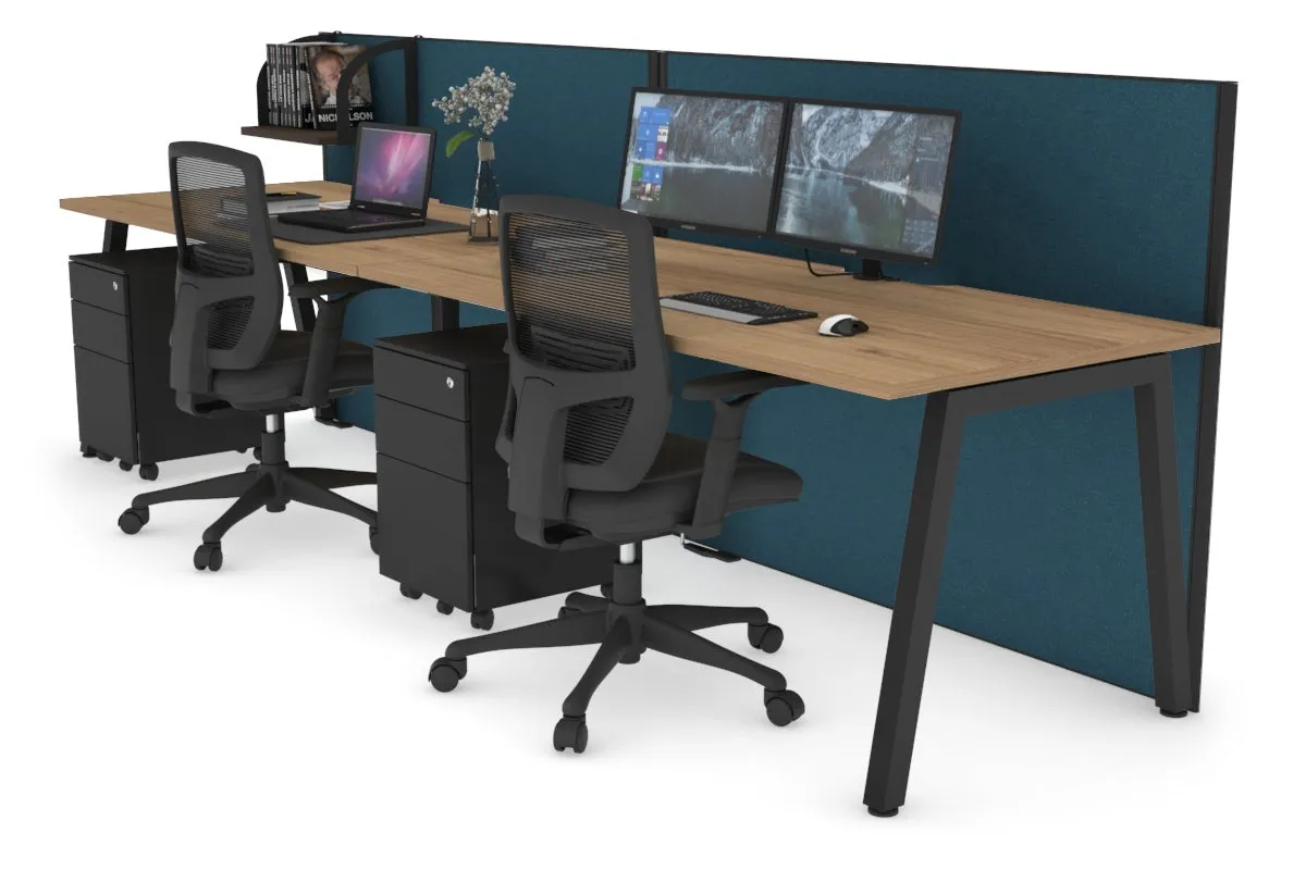 Horizon Quadro 2 Person Run A Legs Office Workstation [1400L x 800W with Cable Scallop]