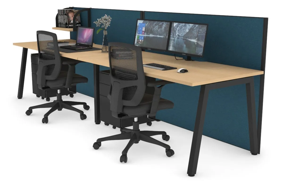 Horizon Quadro 2 Person Run A Legs Office Workstation [1400L x 800W with Cable Scallop]