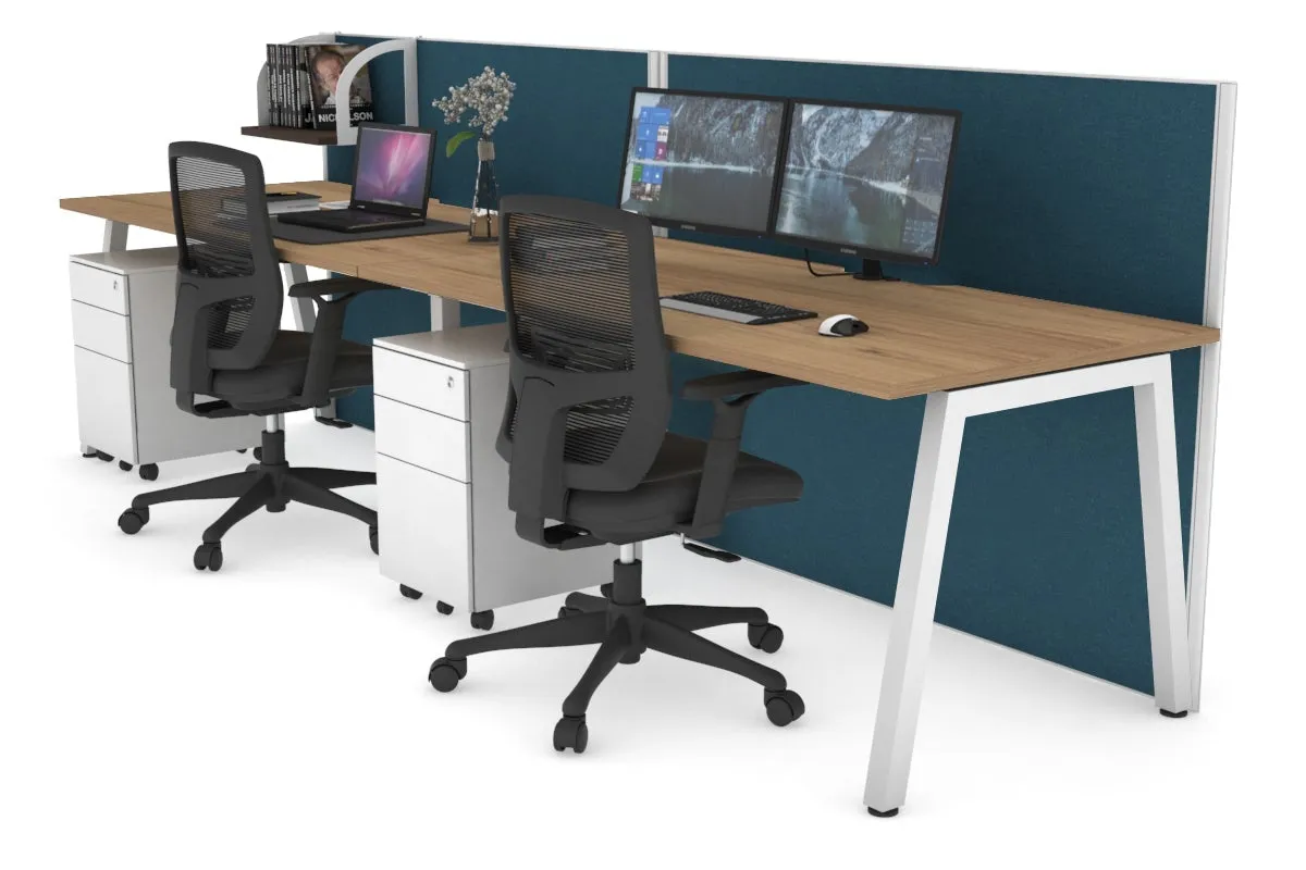 Horizon Quadro 2 Person Run A Legs Office Workstation [1400L x 800W with Cable Scallop]
