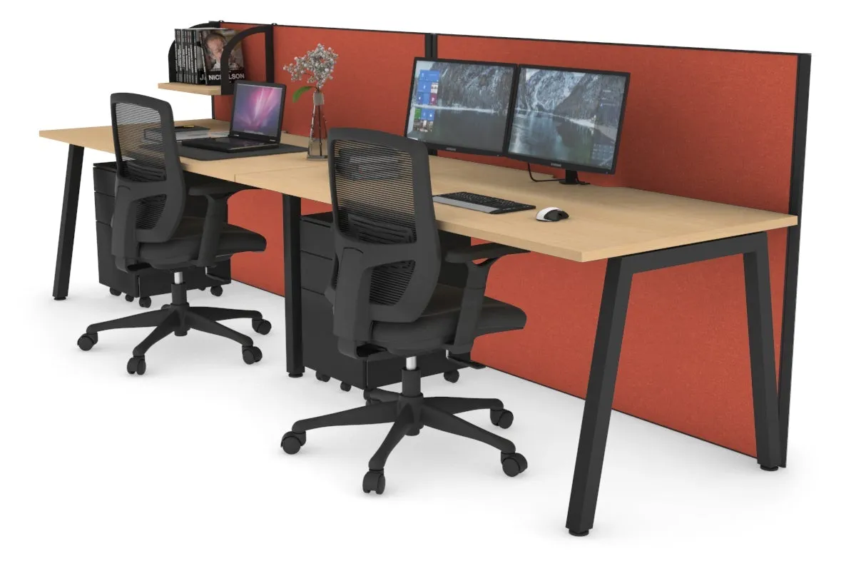 Horizon Quadro 2 Person Run A Legs Office Workstation [1400L x 800W with Cable Scallop]