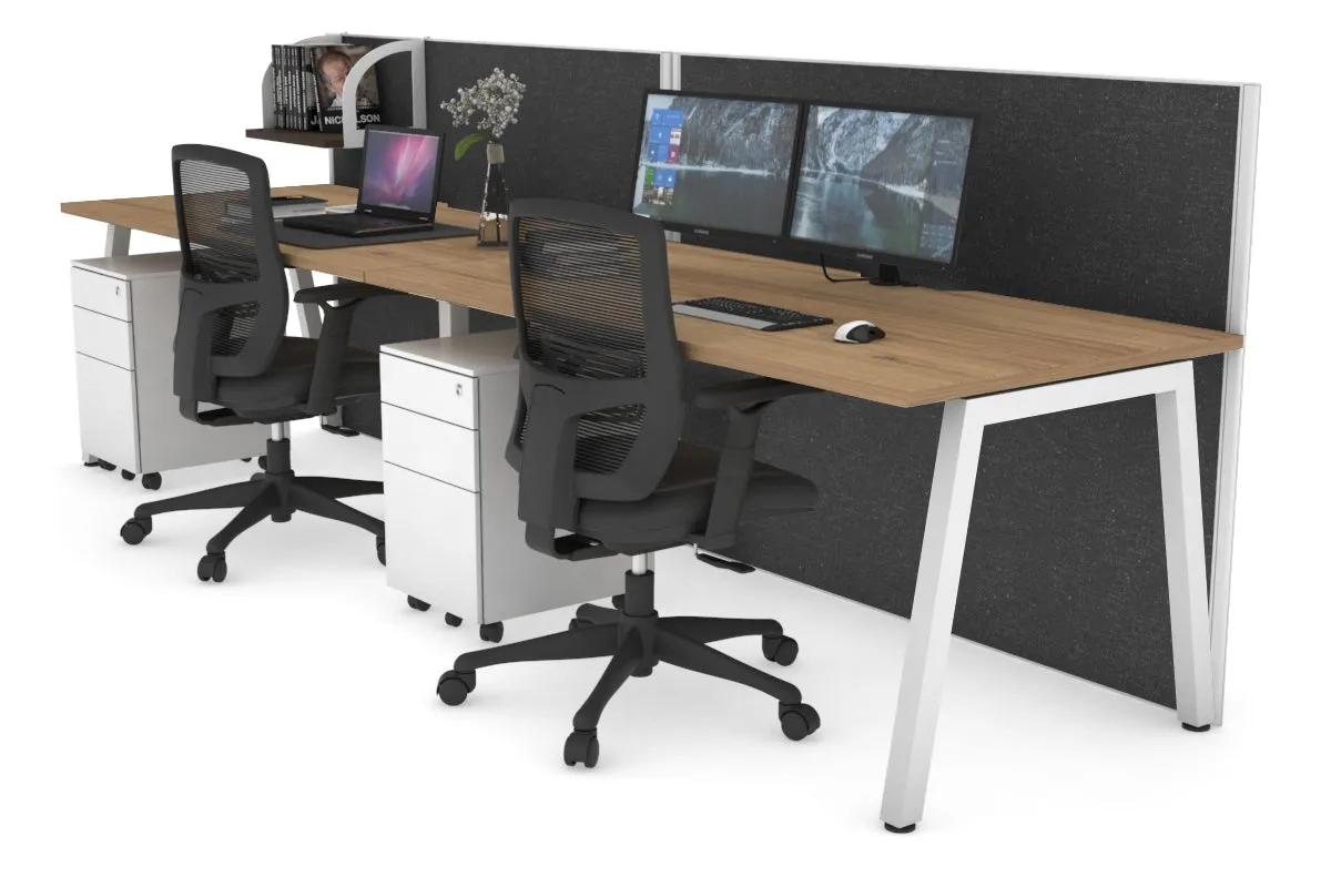 Horizon Quadro 2 Person Run A Legs Office Workstation [1400L x 800W with Cable Scallop]