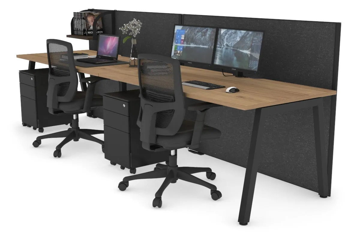 Horizon Quadro 2 Person Run A Legs Office Workstation [1400L x 800W with Cable Scallop]