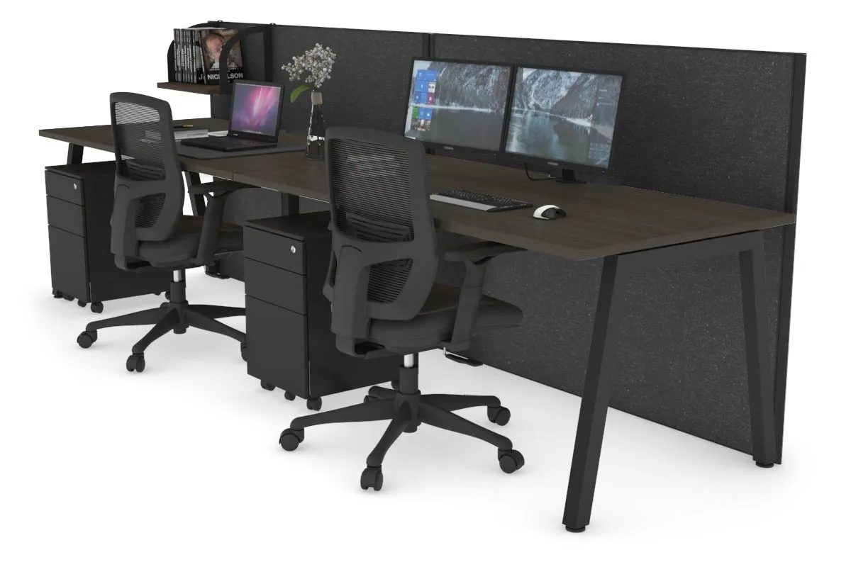 Horizon Quadro 2 Person Run A Legs Office Workstation [1400L x 800W with Cable Scallop]