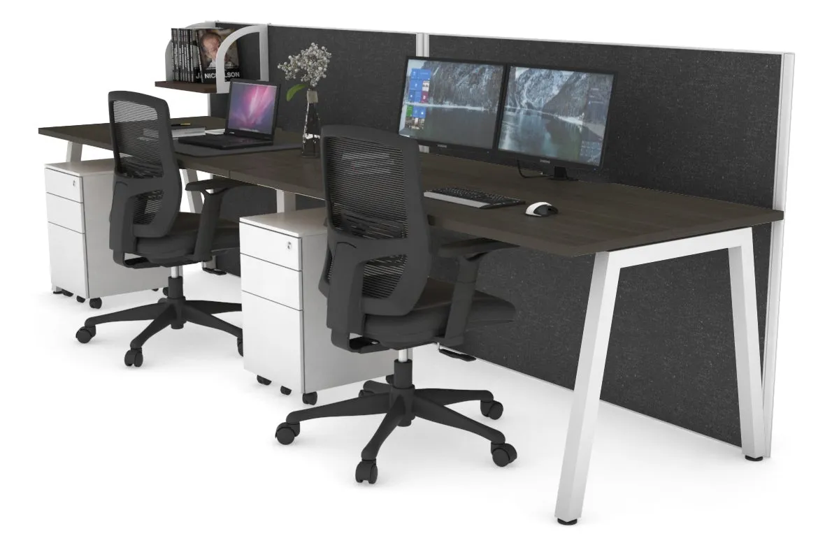 Horizon Quadro 2 Person Run A Legs Office Workstation [1400L x 800W with Cable Scallop]