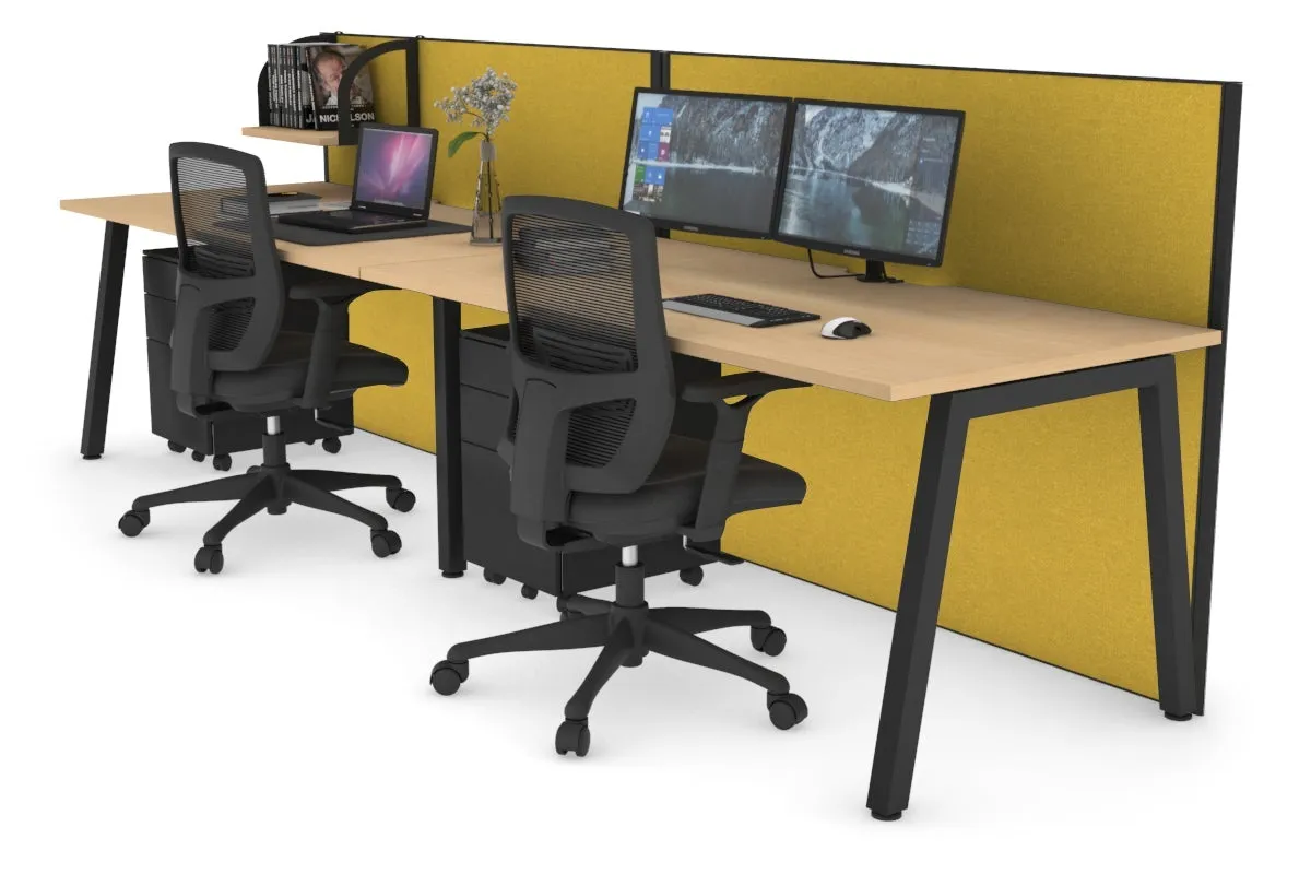 Horizon Quadro 2 Person Run A Legs Office Workstation [1400L x 800W with Cable Scallop]