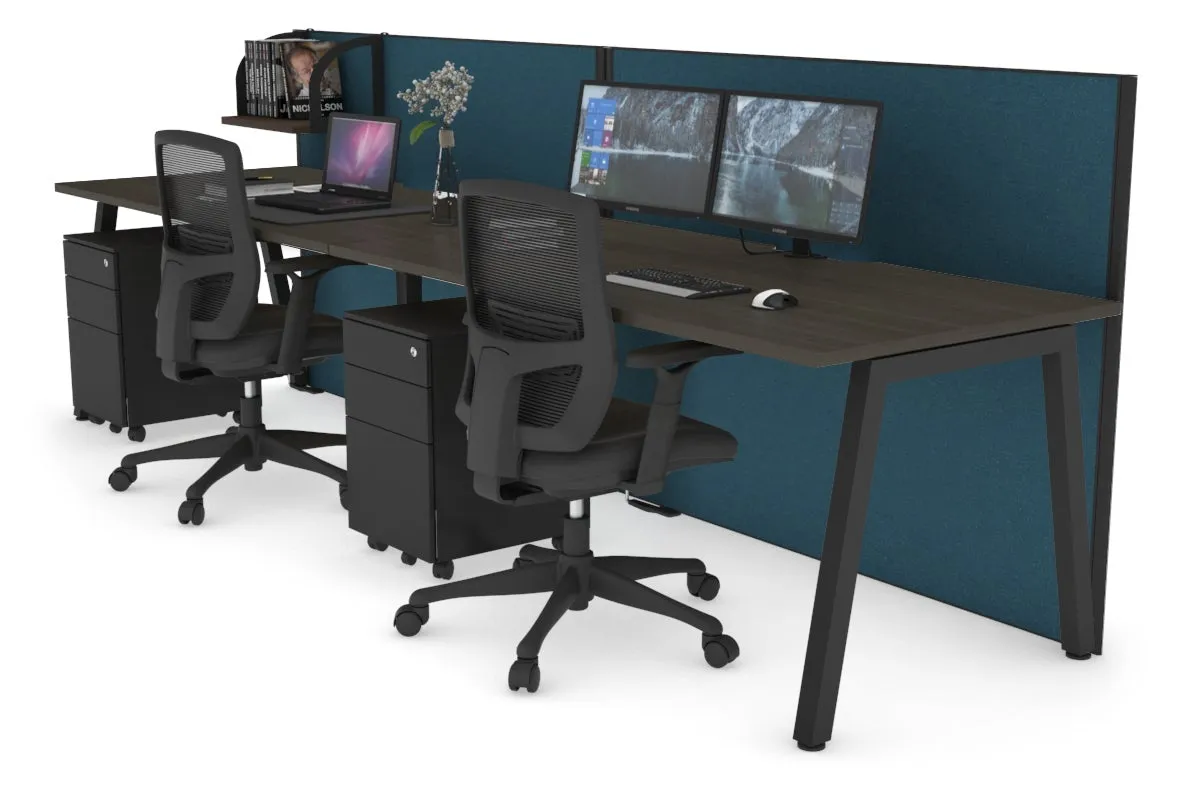 Horizon Quadro 2 Person Run A Legs Office Workstation [1400L x 800W with Cable Scallop]