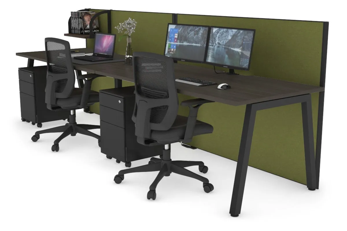 Horizon Quadro 2 Person Run A Legs Office Workstation [1400L x 800W with Cable Scallop]