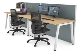 Horizon Quadro 2 Person Run A Legs Office Workstation [1400L x 800W with Cable Scallop]
