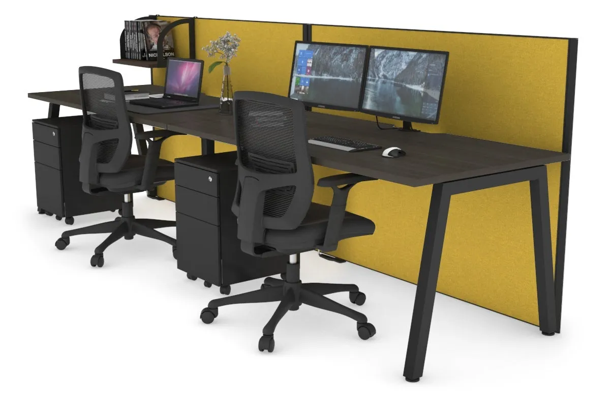 Horizon Quadro 2 Person Run A Legs Office Workstation [1400L x 800W with Cable Scallop]