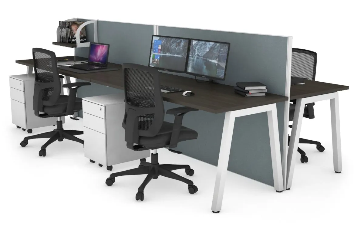 Horizon Quadro 4 Person Bench A Legs Office Workstation [1800L x 700W]