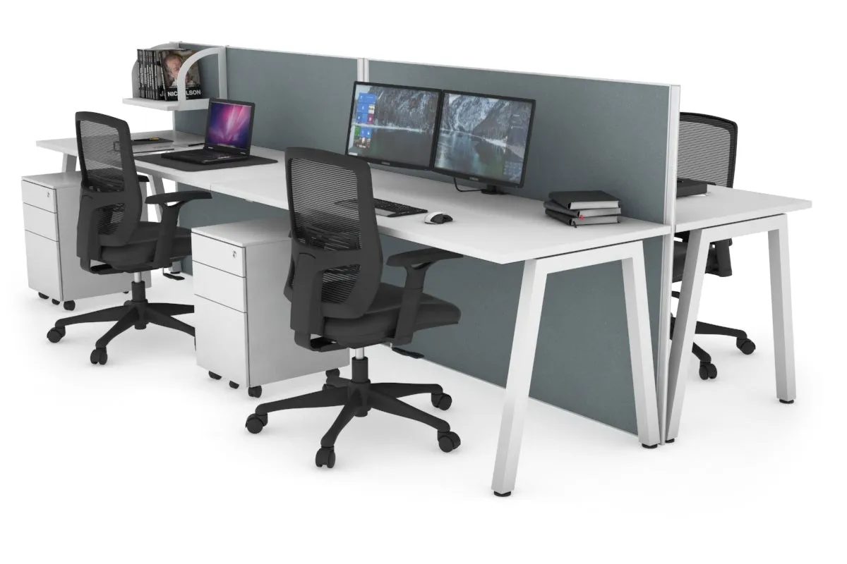 Horizon Quadro 4 Person Bench A Legs Office Workstation [1800L x 700W]
