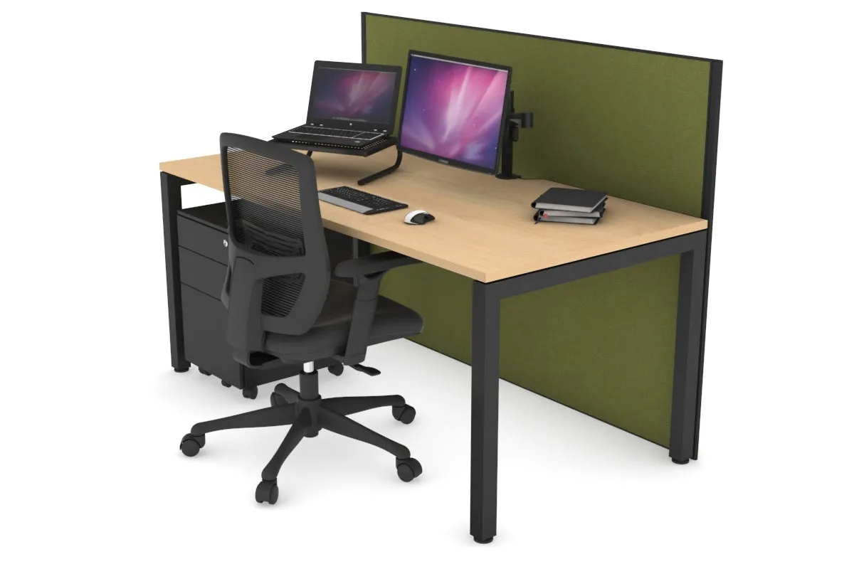 Horizon Quadro Square Legs Office Desk [1400L x 800W with Cable Scallop]