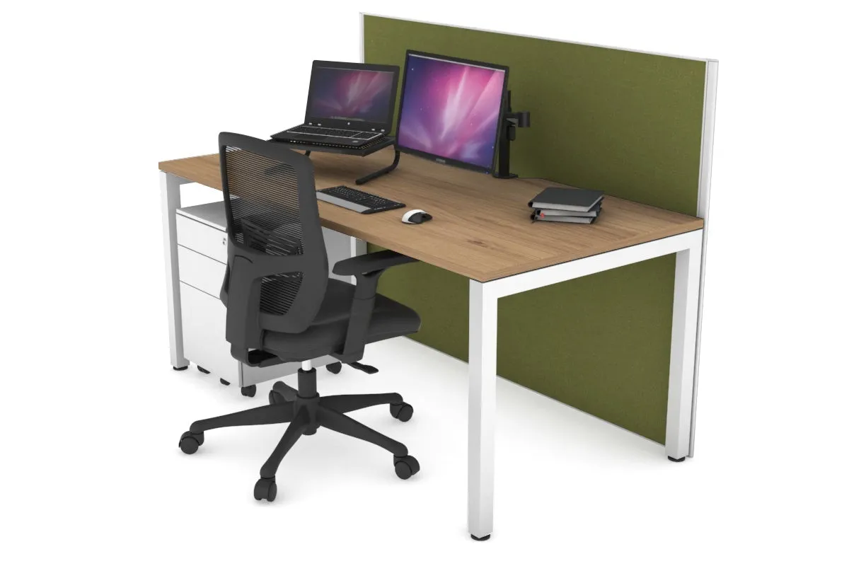 Horizon Quadro Square Legs Office Desk [1400L x 800W with Cable Scallop]