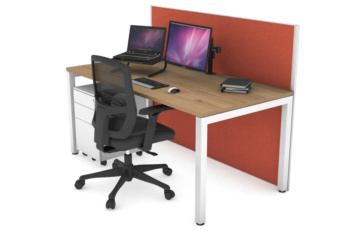Horizon Quadro Square Legs Office Desk [1400L x 800W with Cable Scallop]