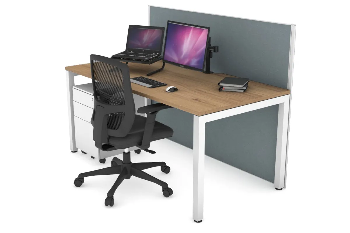 Horizon Quadro Square Legs Office Desk [1400L x 800W with Cable Scallop]