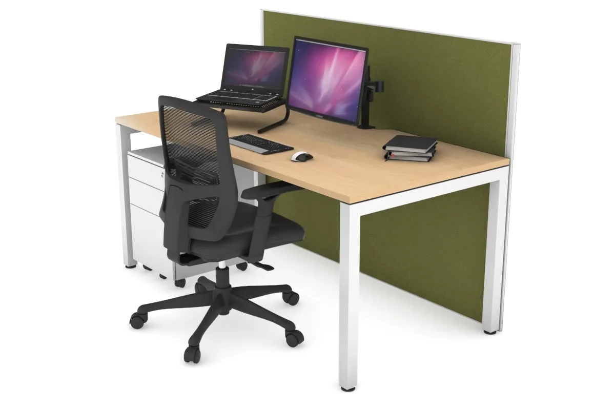Horizon Quadro Square Legs Office Desk [1400L x 800W with Cable Scallop]