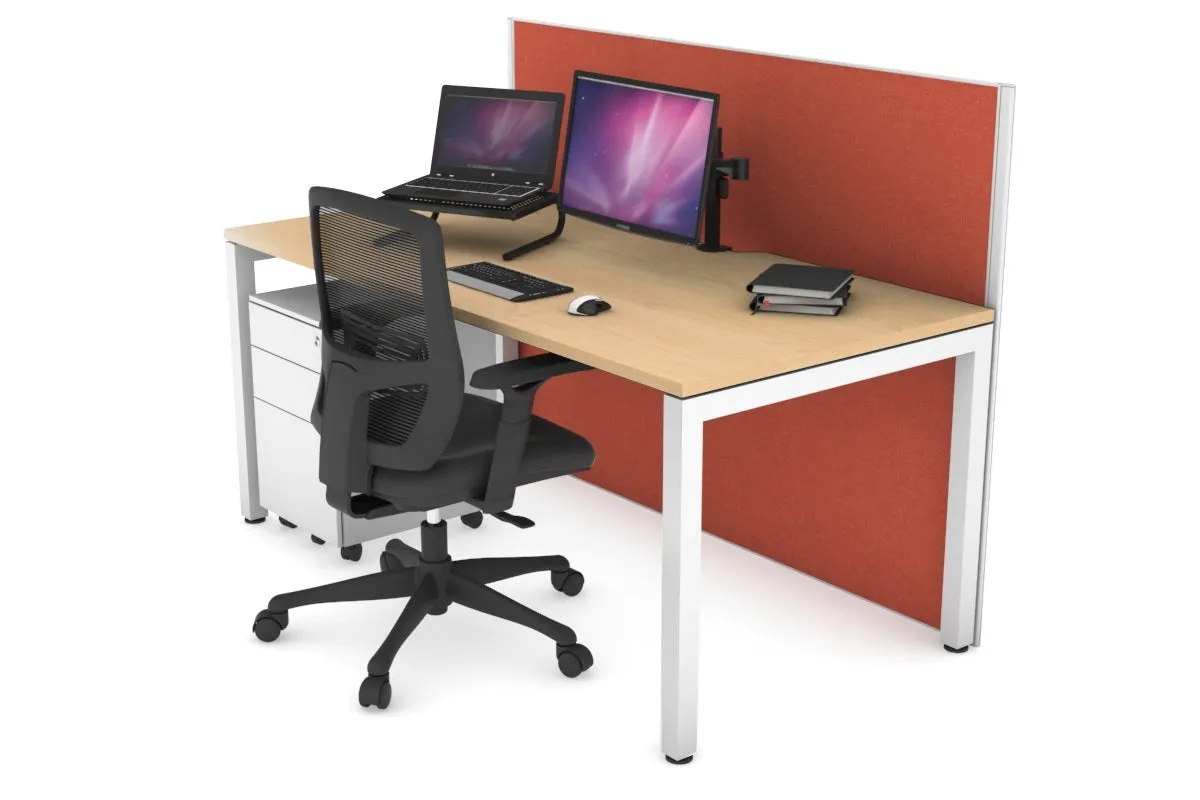 Horizon Quadro Square Legs Office Desk [1400L x 800W with Cable Scallop]