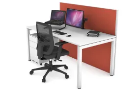 Horizon Quadro Square Legs Office Desk [1400L x 800W with Cable Scallop]