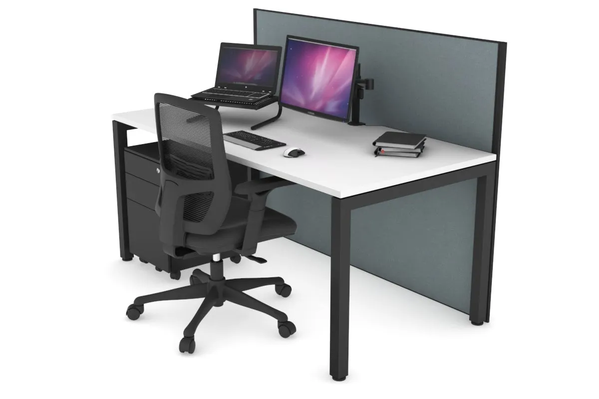 Horizon Quadro Square Legs Office Desk [1400L x 800W with Cable Scallop]
