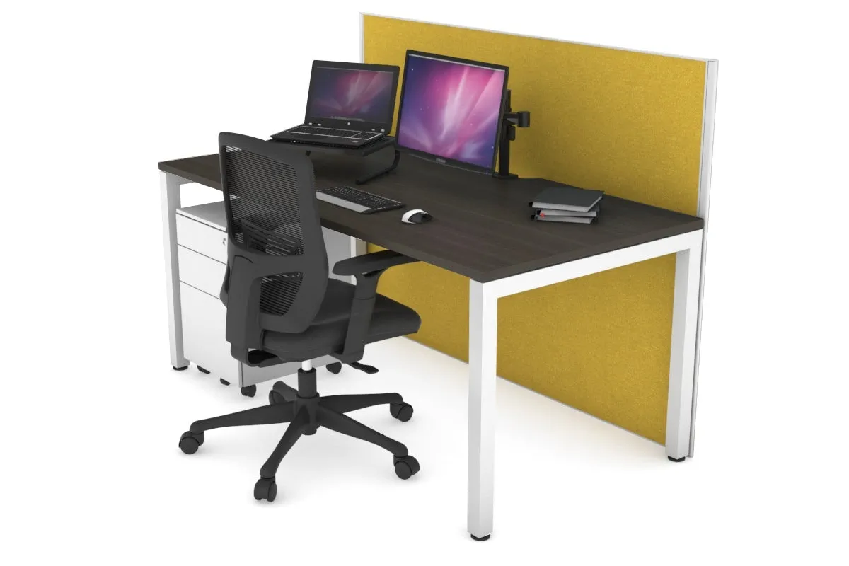 Horizon Quadro Square Legs Office Desk [1400L x 800W with Cable Scallop]