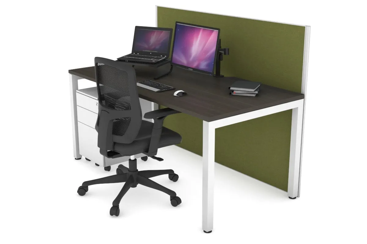 Horizon Quadro Square Legs Office Desk [1400L x 800W with Cable Scallop]