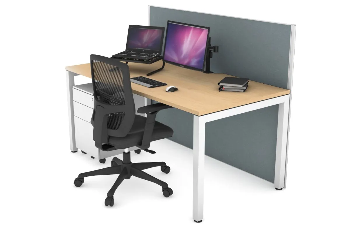Horizon Quadro Square Legs Office Desk [1400L x 800W with Cable Scallop]