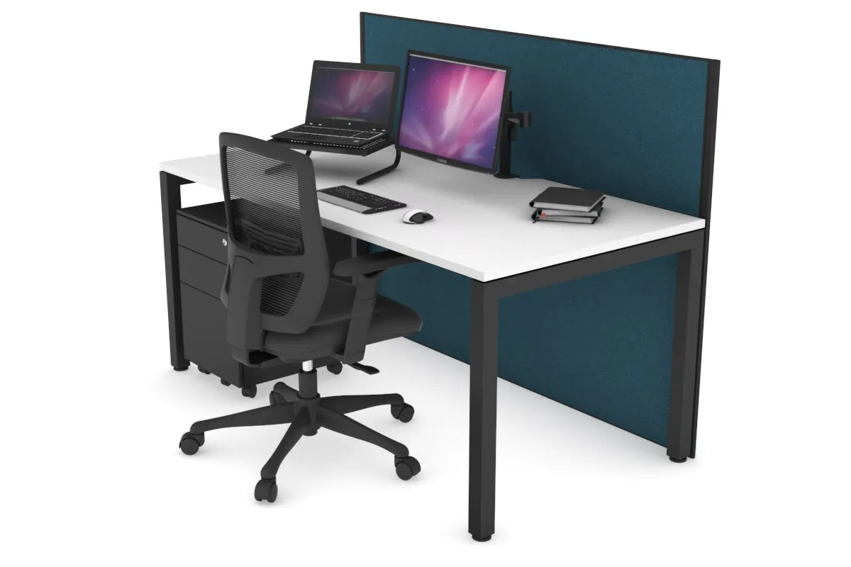 Horizon Quadro Square Legs Office Desk [1400L x 800W with Cable Scallop]