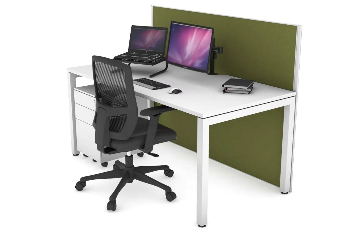Horizon Quadro Square Legs Office Desk [1400L x 800W with Cable Scallop]