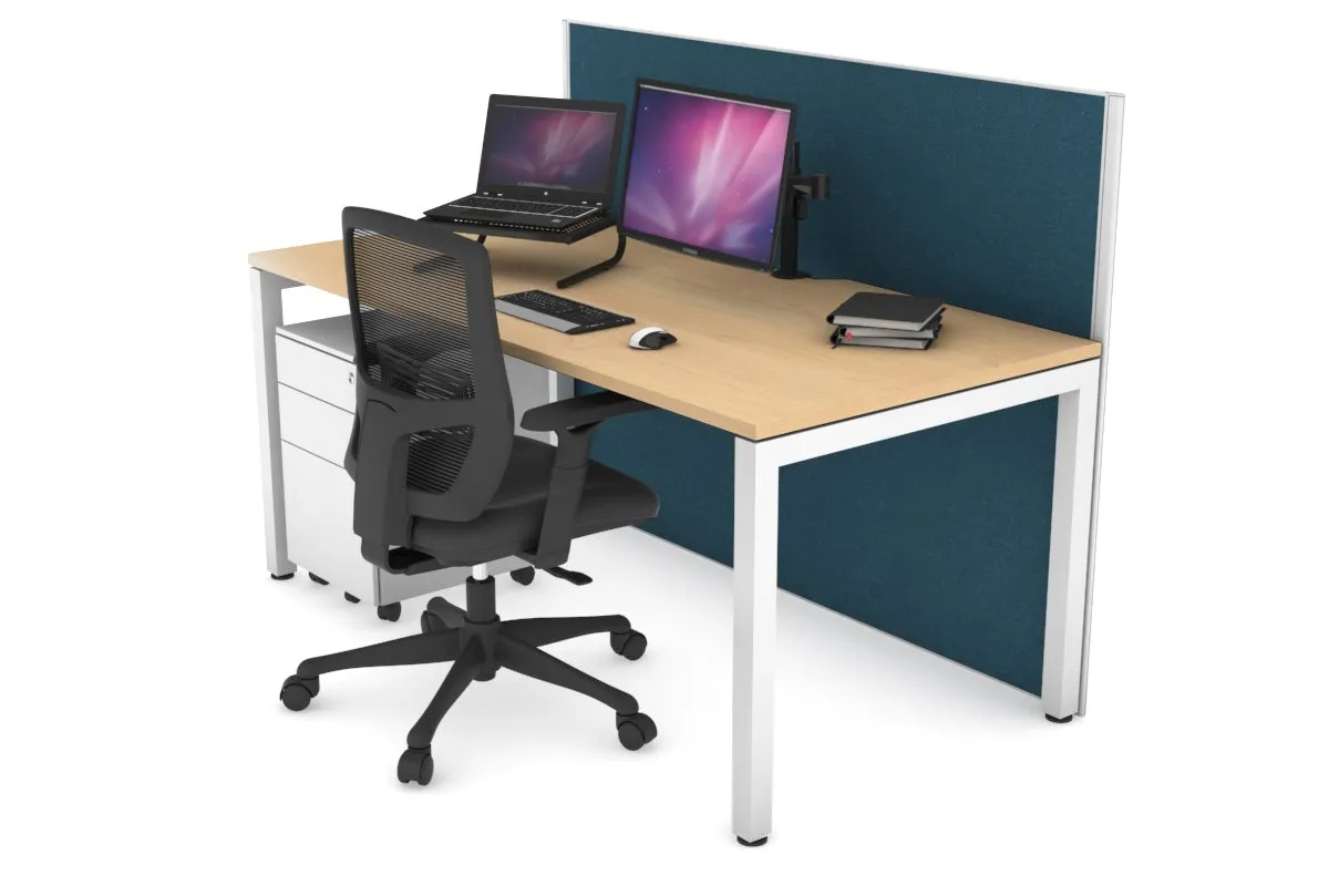 Horizon Quadro Square Legs Office Desk [1400L x 800W with Cable Scallop]