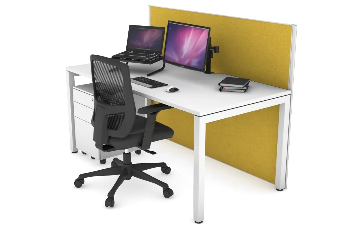 Horizon Quadro Square Legs Office Desk [1400L x 800W with Cable Scallop]